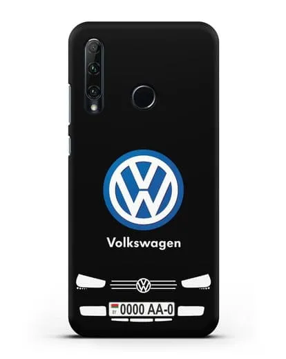 Чехол Volkswagen с автомобильным номером силиконовый для Honor 20e