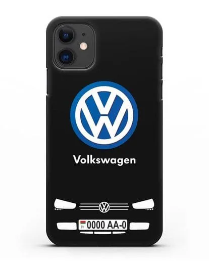 Чехол Volkswagen с автомобильным номером силиконовый для iPhone 11