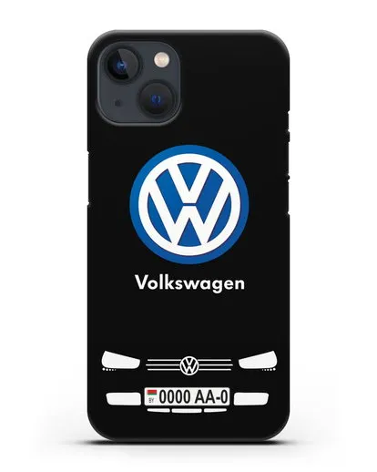 Чехол Volkswagen с автомобильным номером силиконовый для iPhone 13