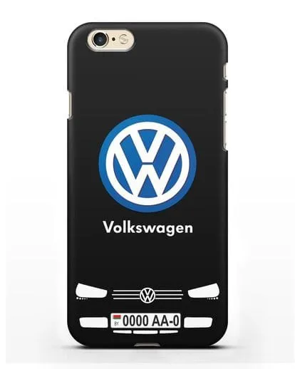 Чехол Volkswagen с автомобильным номером силиконовый для iPhone 6