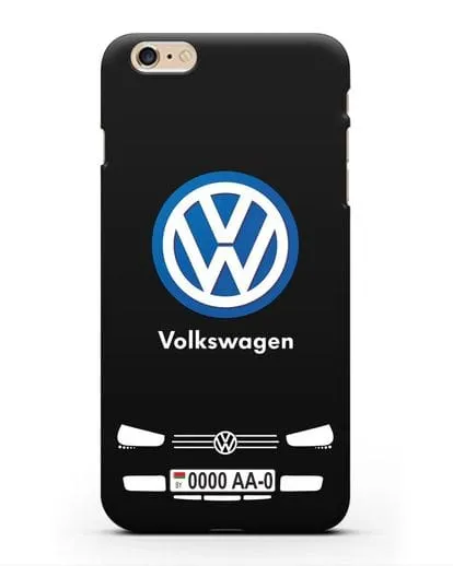 Чехол Volkswagen с автомобильным номером силиконовый для iPhone 6 Plus