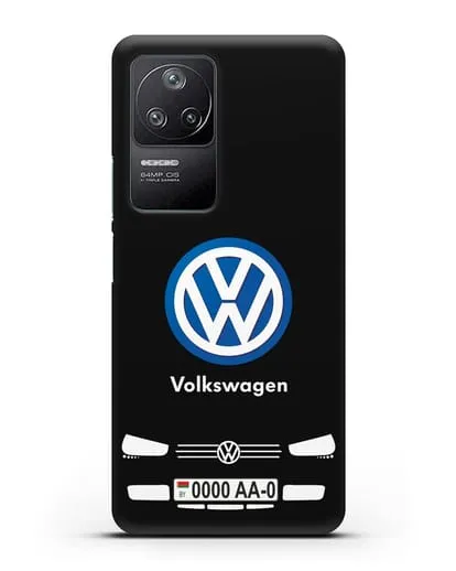Чехол Volkswagen с автомобильным номером силиконовый для Xiaomi Poco F4