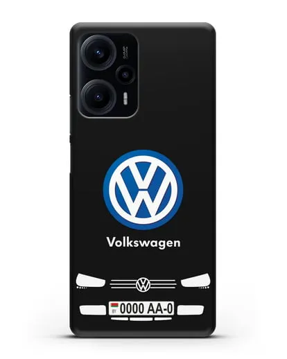 Чехол Volkswagen с автомобильным номером силиконовый для Xiaomi Poco F5