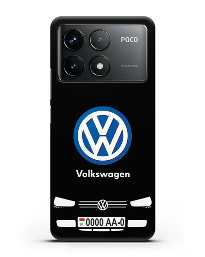 Чехол Volkswagen с автомобильным номером силиконовый для Xiaomi Poco F6 Pro
