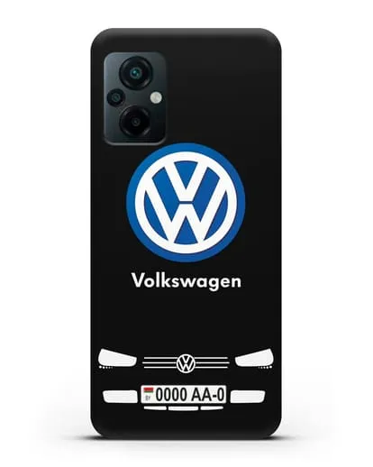 Чехол Volkswagen с автомобильным номером силиконовый для Xiaomi Poco M5