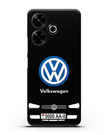 Чехол Volkswagen с автомобильным номером силиконовый для Xiaomi Poco M6