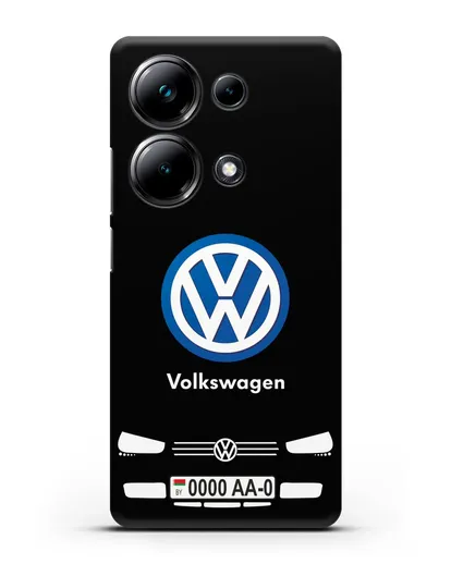 Чехол Volkswagen с автомобильным номером силиконовый для Xiaomi Poco M6 Pro