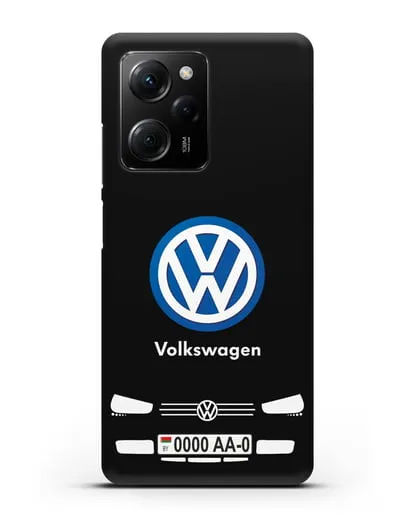 Чехол Volkswagen с автомобильным номером силиконовый для Xiaomi Poco X5 Pro