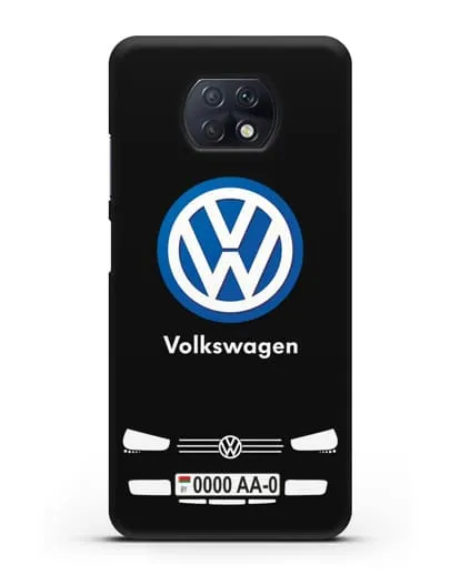 Чехол Volkswagen с автомобильным номером силиконовый для Xiaomi Redmi Note 9T