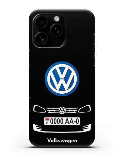 Чехол Фольксваген с номерным знаком силиконовый для iPhone 16 Pro Max