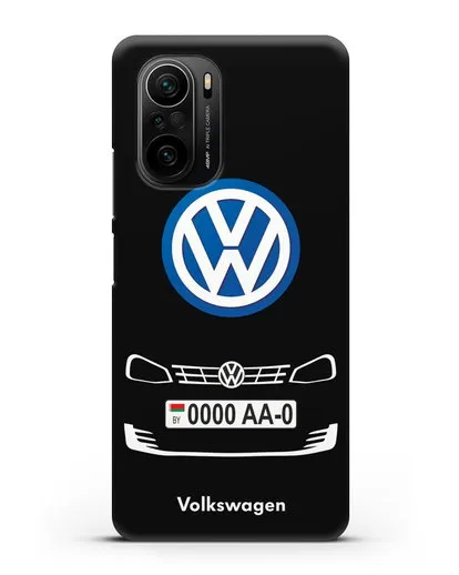 Чехол Фольксваген с номерным знаком силиконовый для Xiaomi Poco F3