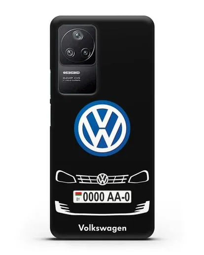 Чехол Фольксваген с номерным знаком силиконовый для Xiaomi Poco F4