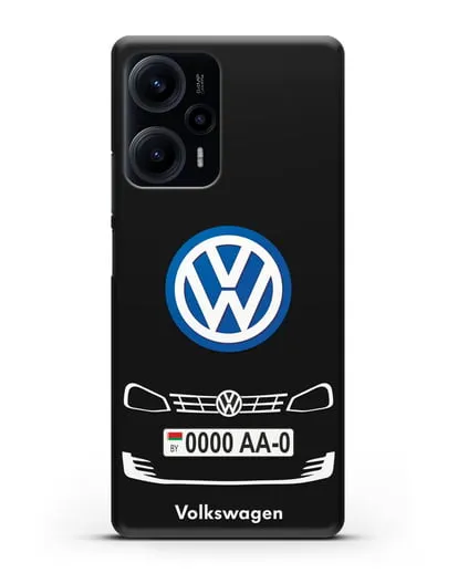 Чехол Фольксваген с номерным знаком силиконовый для Xiaomi Poco F5