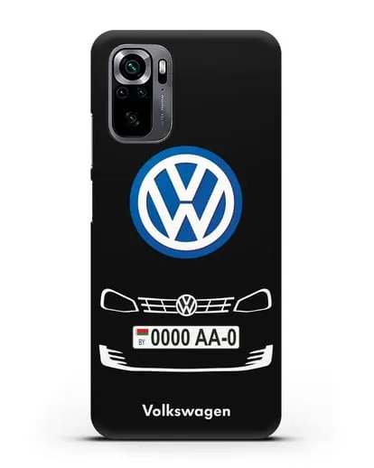 Чехол Фольксваген с номерным знаком силиконовый для Xiaomi Poco M5s