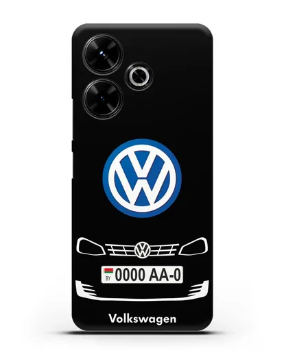 Чехол Фольксваген с номерным знаком силиконовый для Xiaomi Poco M6