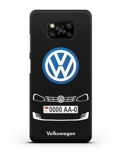Чехол Фольксваген с номерным знаком силиконовый для Xiaomi Poco X3