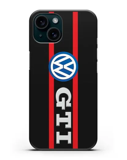 Чехол с логотипом Volkswagen GTI силиконовый для iPhone 15