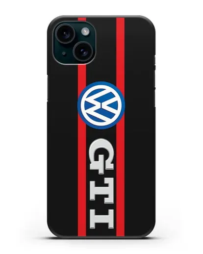 Чехол с логотипом Volkswagen GTI силиконовый для iPhone 15 Plus