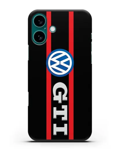 Чехол с логотипом Volkswagen GTI силиконовый для iPhone 16 Plus