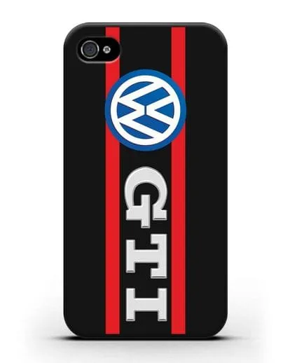 Чехол с логотипом Volkswagen GTI силиконовый для iPhone 4/4s