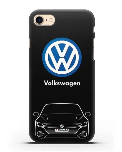 Чехол Volkswagen Passat с автомобильным номером силиконовый для iPhone 7