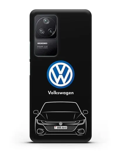 Чехол Volkswagen Passat с автомобильным номером силиконовый для Xiaomi Poco F4