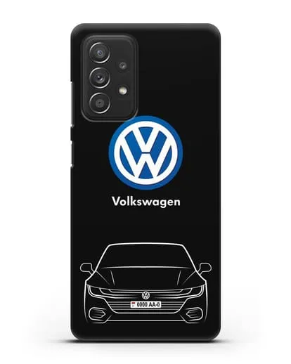 Чехол Volkswagen Passat с автомобильным номером силиконовый для Samsung Galaxy A53