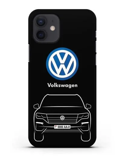 Чехол Volkswagen Touareg с автомобильным номером силиконовый для iPhone 12