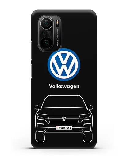 Чехол Volkswagen Touareg с автомобильным номером силиконовый для Xiaomi Poco F3