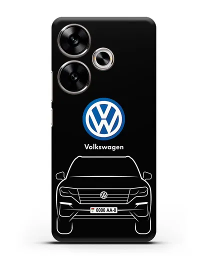 Чехол Volkswagen Touareg с автомобильным номером силиконовый для Xiaomi Poco F6