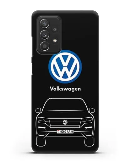 Чехол Volkswagen Touareg с автомобильным номером силиконовый для Samsung Galaxy A53
