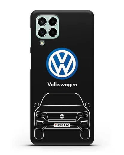 Чехол Volkswagen Touareg с автомобильным номером силиконовый для Samsung Galaxy M53 [SM-M536]