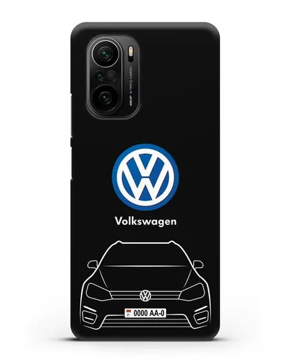 Чехол Volkswagen Golf с автомобильным номером силиконовый для Xiaomi Poco F3