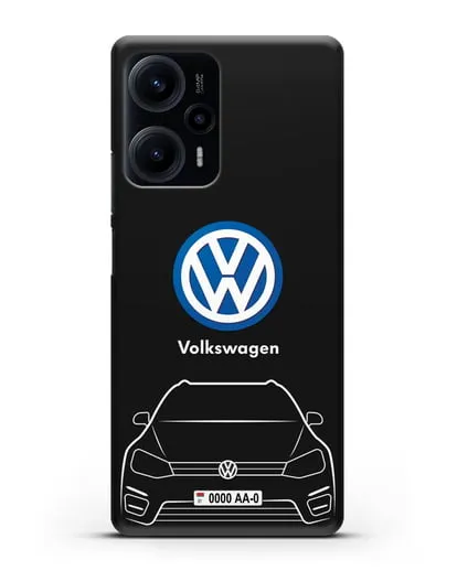 Чехол Volkswagen Golf с автомобильным номером силиконовый для Xiaomi Poco F5
