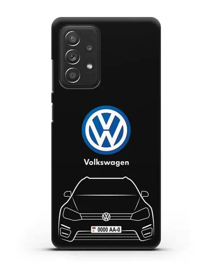 Чехол Volkswagen Golf с автомобильным номером силиконовый для Samsung Galaxy A53