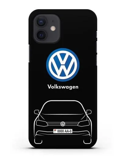 Чехол Volkswagen Jetta с автомобильным номером силиконовый для iPhone 12