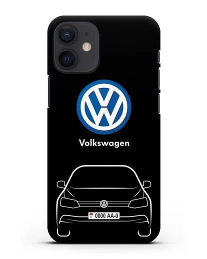 Чехол Volkswagen Jetta с автомобильным номером силиконовый для iPhone 12 mini