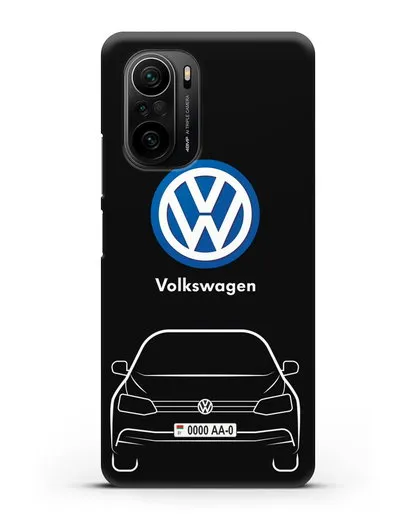 Чехол Volkswagen Jetta с автомобильным номером силиконовый для Xiaomi Poco F3