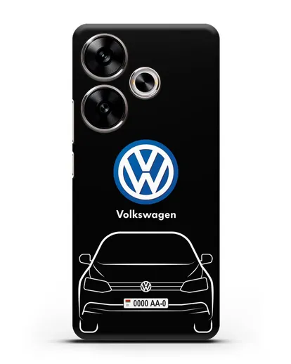 Чехол Volkswagen Jetta с автомобильным номером силиконовый для Xiaomi Poco F6