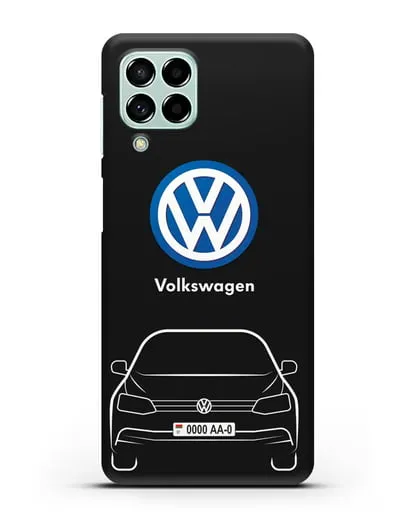 Чехол Volkswagen Jetta с автомобильным номером силиконовый для Samsung Galaxy M53 [SM-M536]