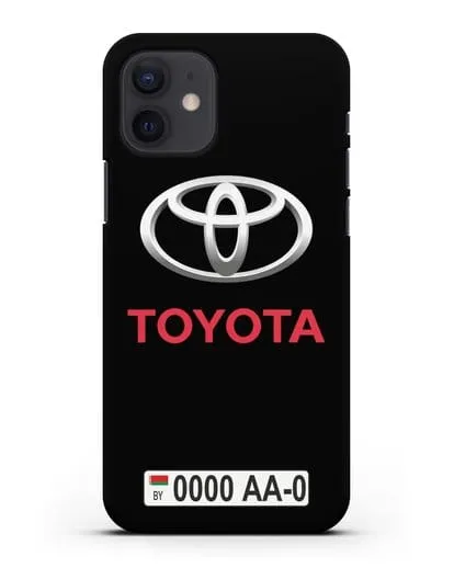 Чехол Тойота с номерным знаком силиконовый для iPhone 12
