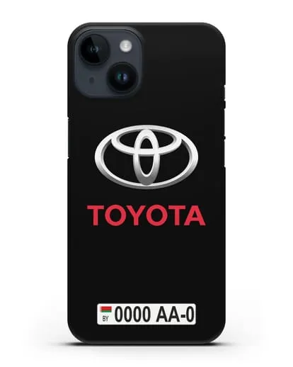 Чехол Тойота с номерным знаком силиконовый для iPhone 14