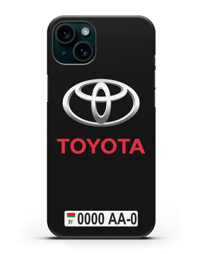 Чехол Тойота с номерным знаком силиконовый для iPhone 15 Plus