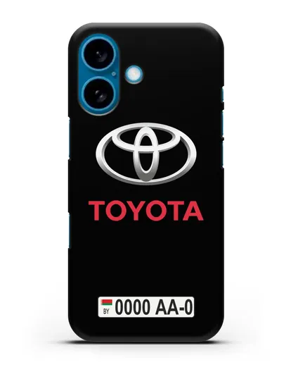 Чехол Тойота с номерным знаком силиконовый для iPhone 16