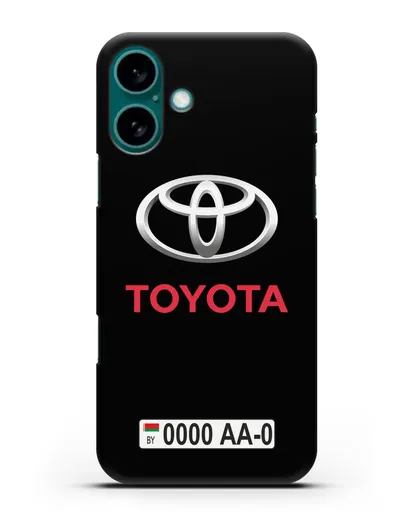 Чехол Тойота с номерным знаком силиконовый для iPhone 16 Plus