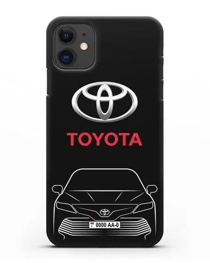 Чехол Toyota Camry с автомобильным номером силиконовый для iPhone 11