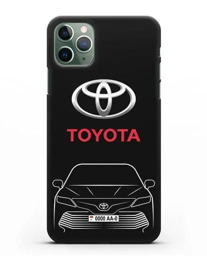 Чехол Toyota Camry с автомобильным номером силиконовый для iPhone 11 Pro
