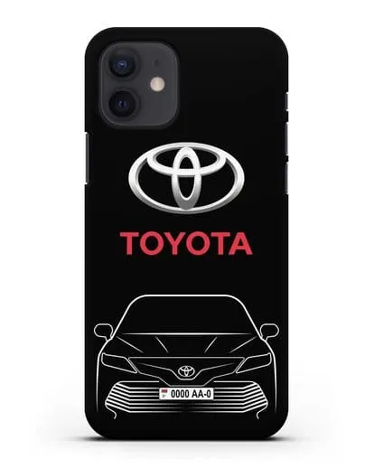 Чехол Toyota Camry с автомобильным номером силиконовый для iPhone 12
