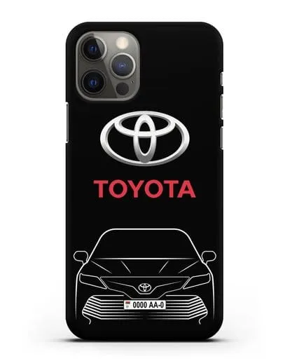Чехол Toyota Camry с автомобильным номером силиконовый для iPhone 12 Pro