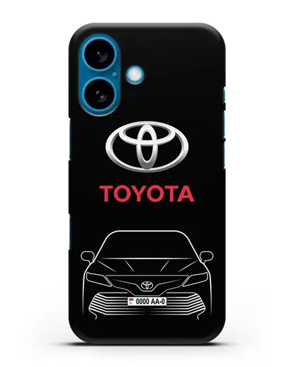 Чехол Toyota Camry с автомобильным номером силиконовый для iPhone 16
